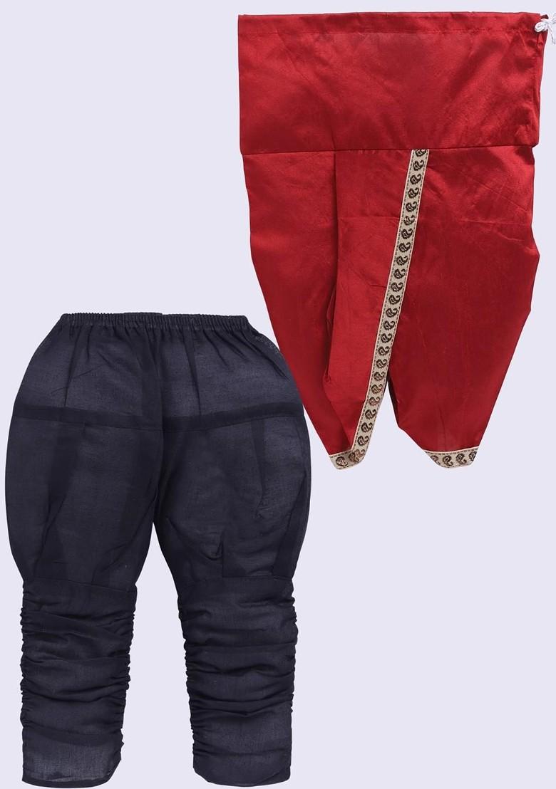 Multi Solid Silk Kurta Set For Boys - Indya