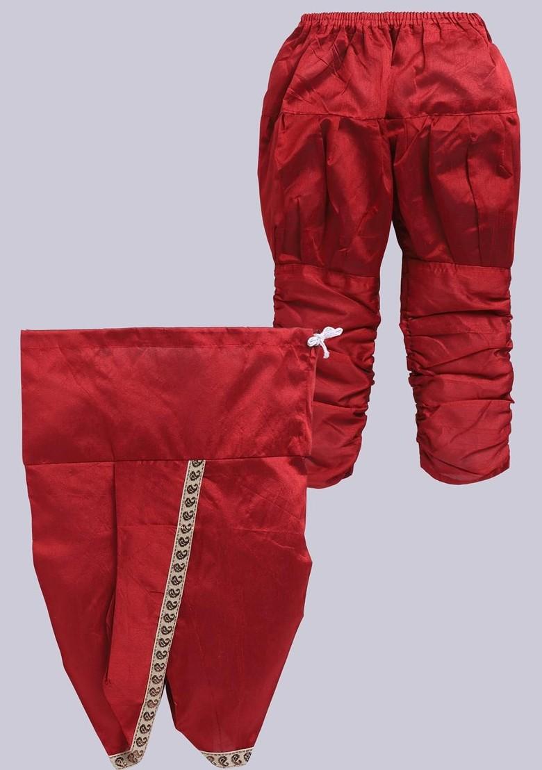 Multi Solid Silk Kurta Set For Boys - Indya