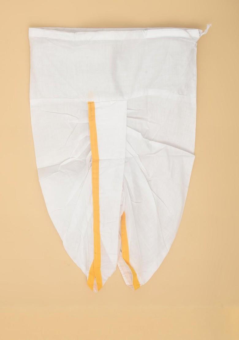 Yellow Embroidered Blended Kurta Set For Boys - Indya