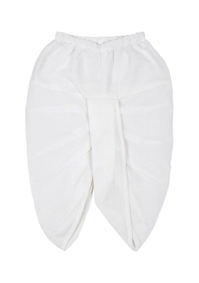 Yellow Striped Cotton Kurta Dhoti Set For Boys - Indya