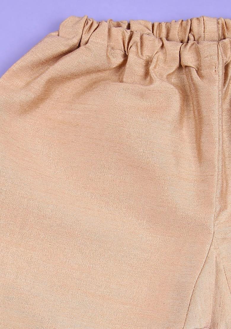 Green Embroidered Cotton Nehru Jacket Set For Boys - Indya