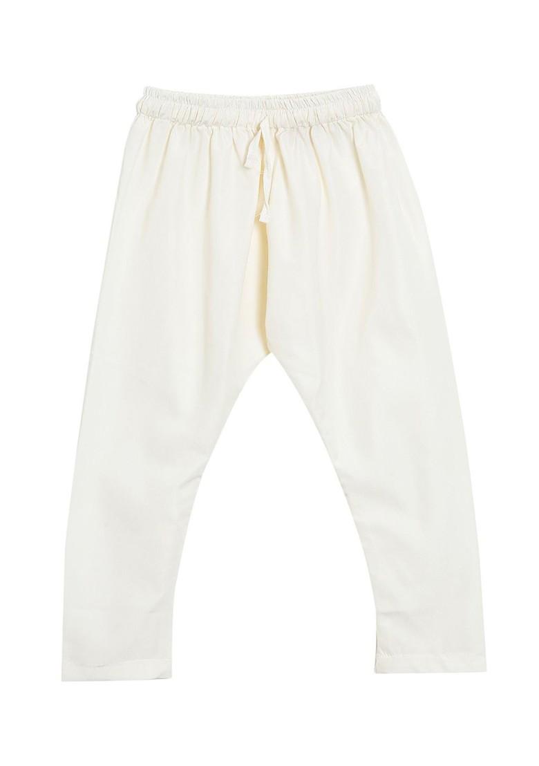 Navy Blue Printed Cotton Kurta Set For Boys - Indya