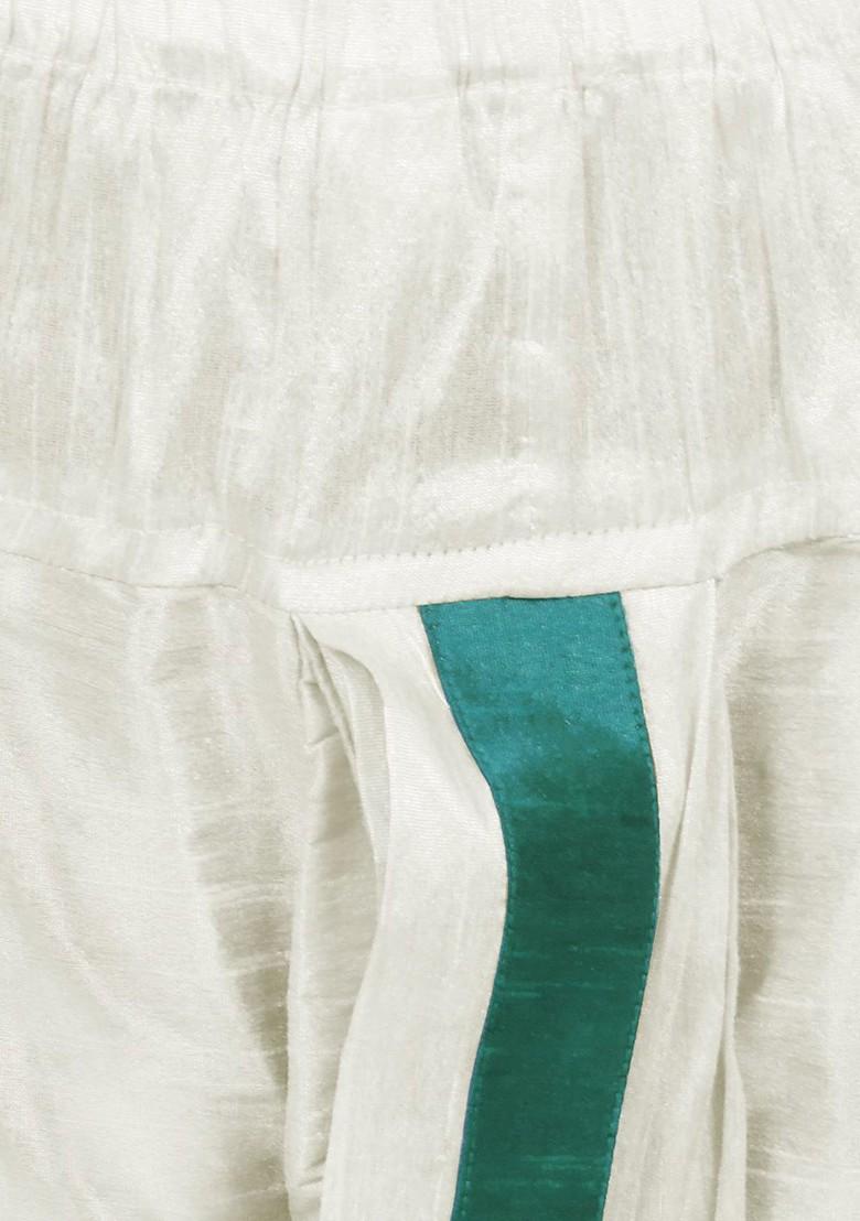 Teal Embroidered Blended Kurta Dhoti Set For Boys - Indya