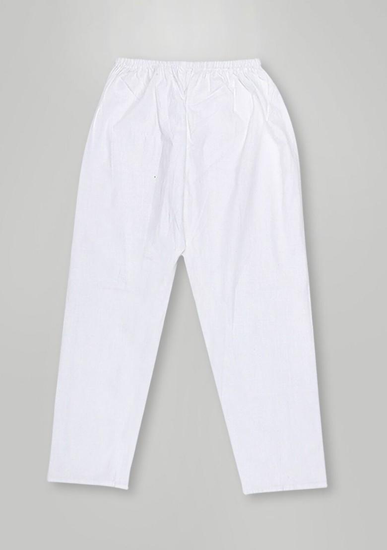 Red Embroidered Cotton Kurta Set For Boys - Indya