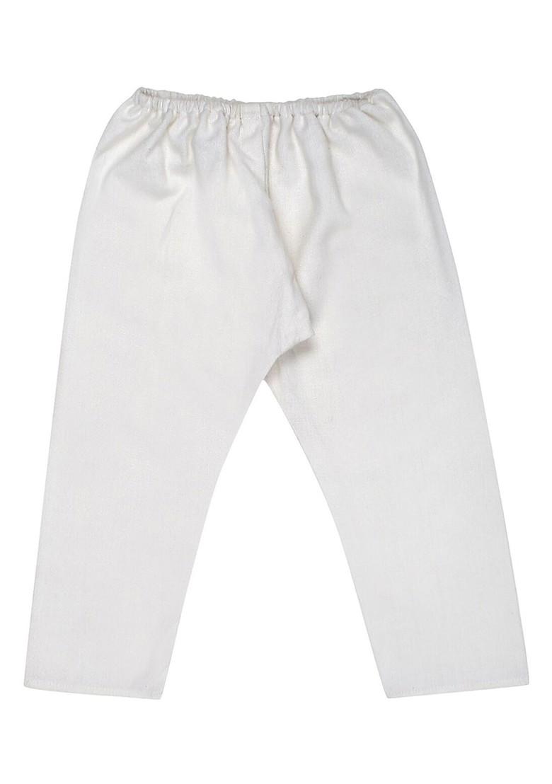 Red Striped Blended Kurta Set For Boys - Indya