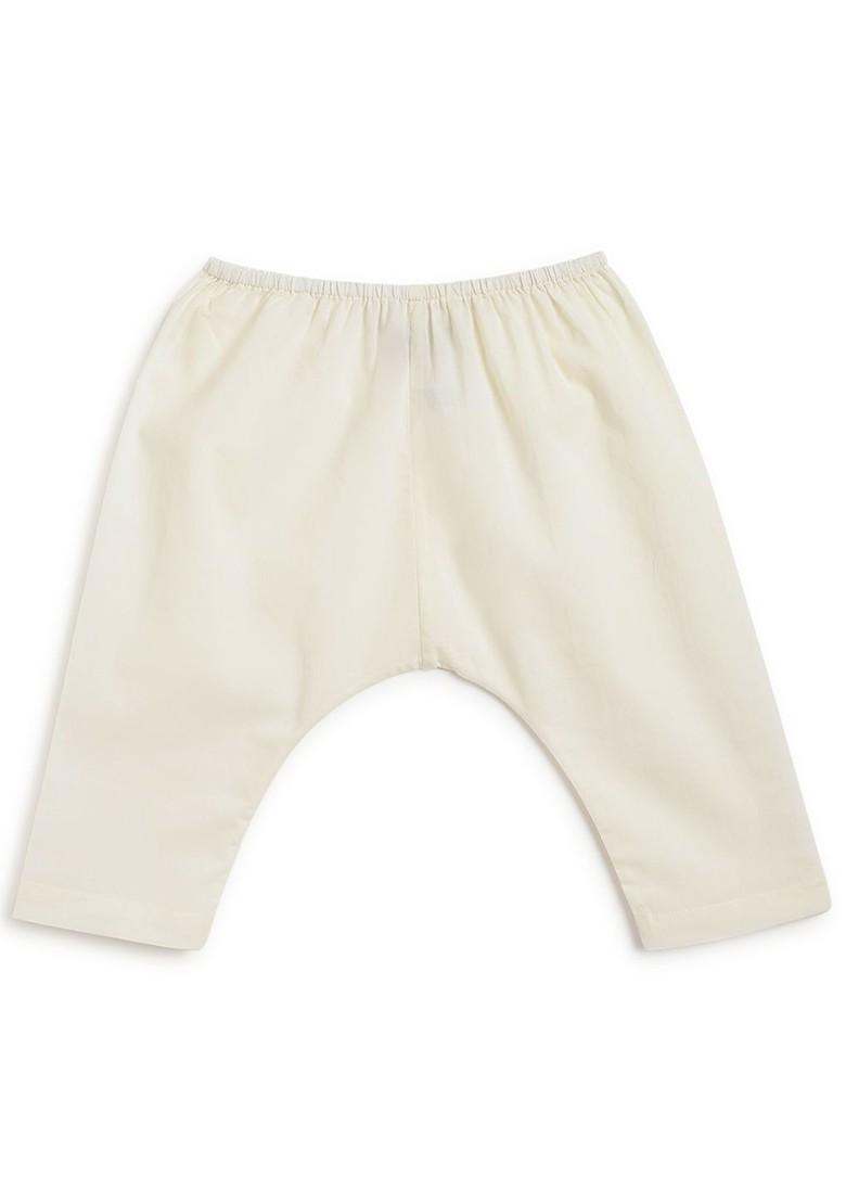 Red Embroidered Cotton Kurta Set For Boys - Indya