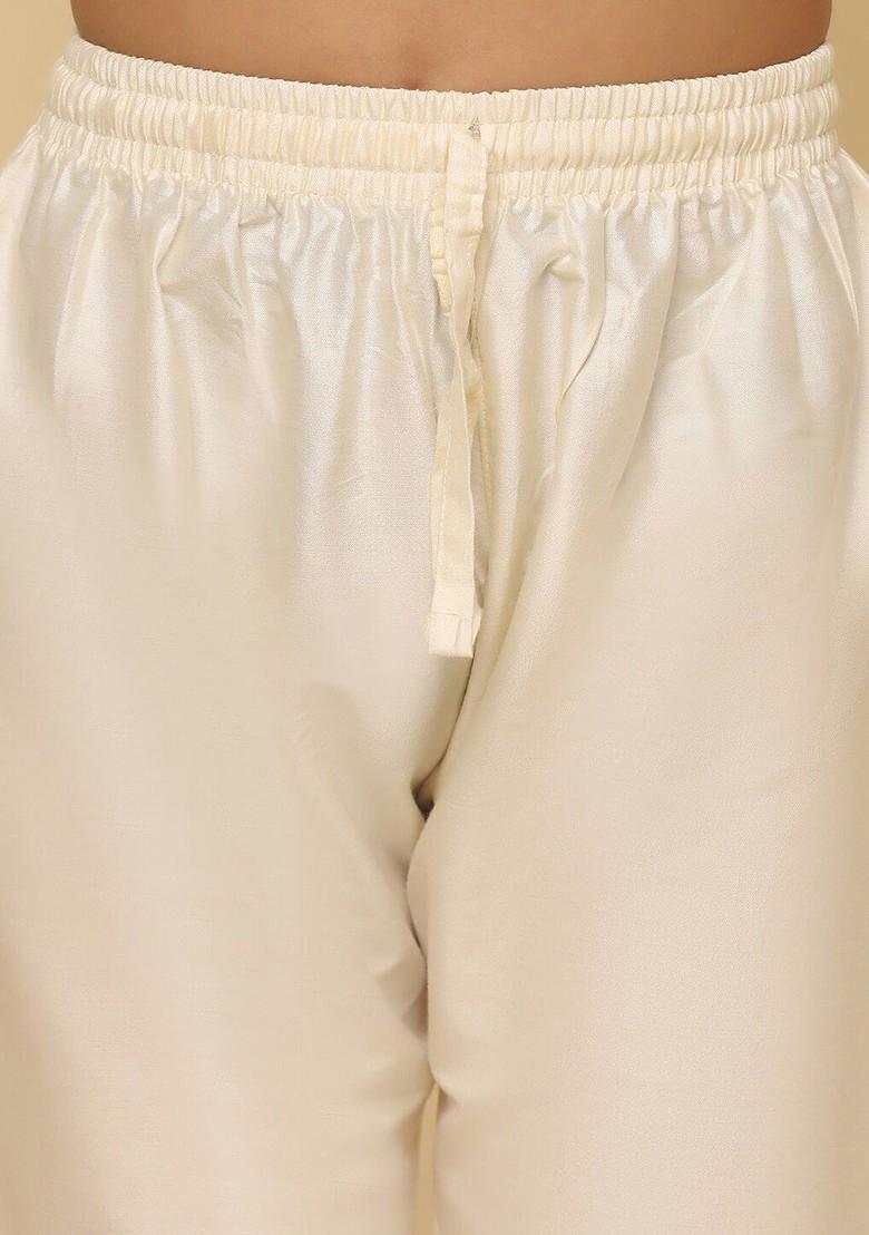 Magenta Embroidered Blended Kurta Set For Boys - Indya