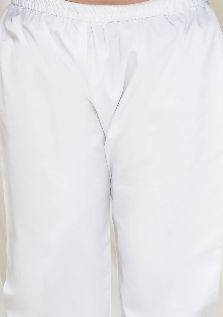 Navy Blue Embroidered Blended Kurta Set For Boys - Indya