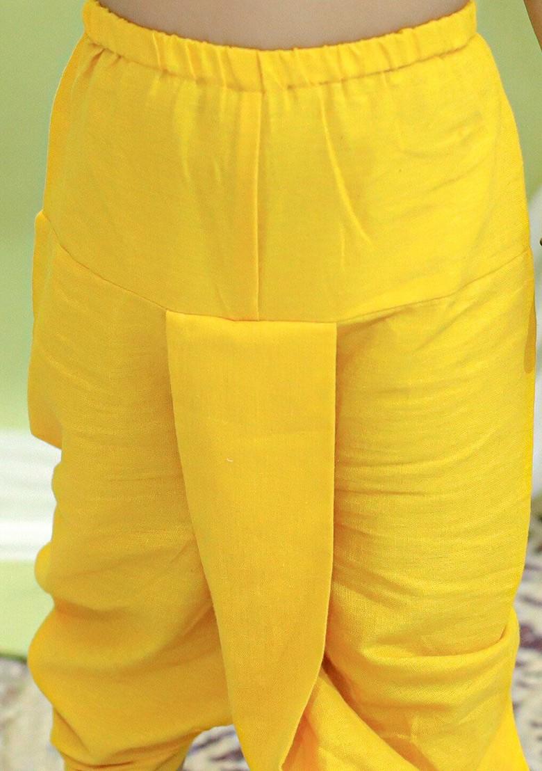 Sea Green Embroidered Cotton Kurta Dhoti Set For Boys - Indya