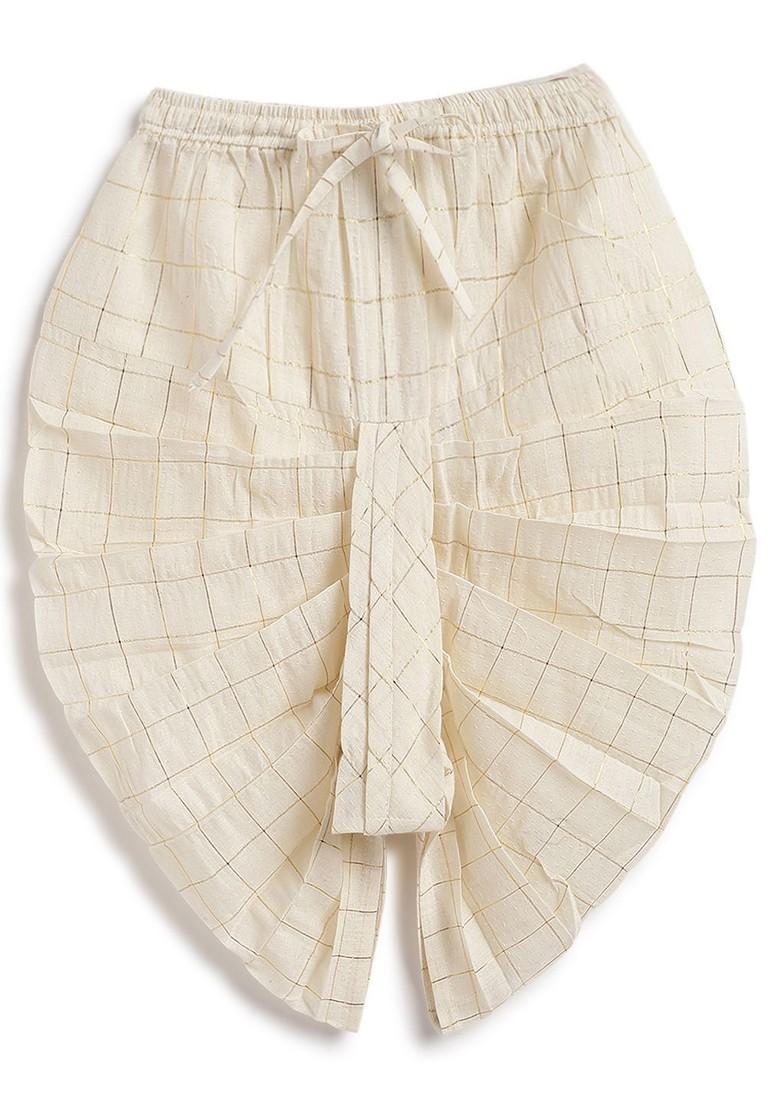 Orange Striped Blended Kurta Dhoti Set For Boys - Indya