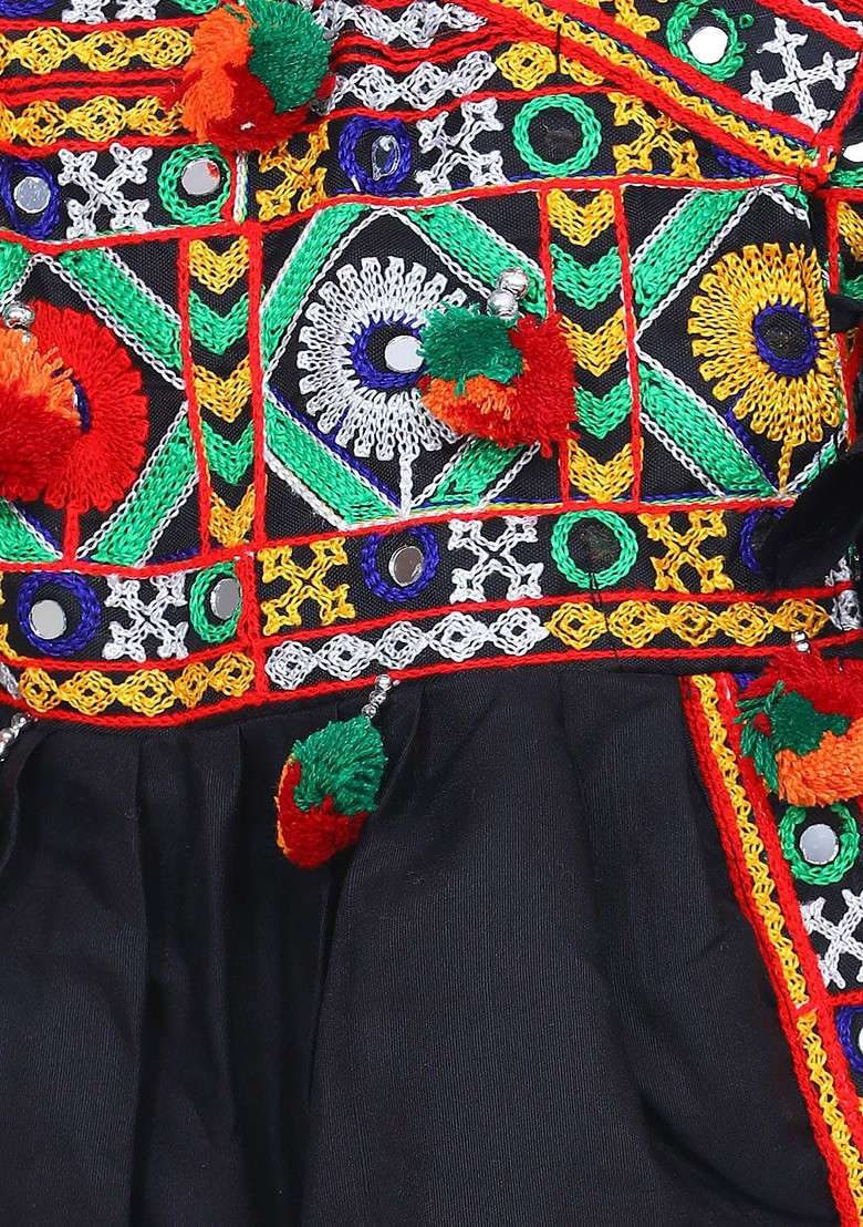 Black Embroidered Blended Kurta Dhoti Set For Boys - Indya
