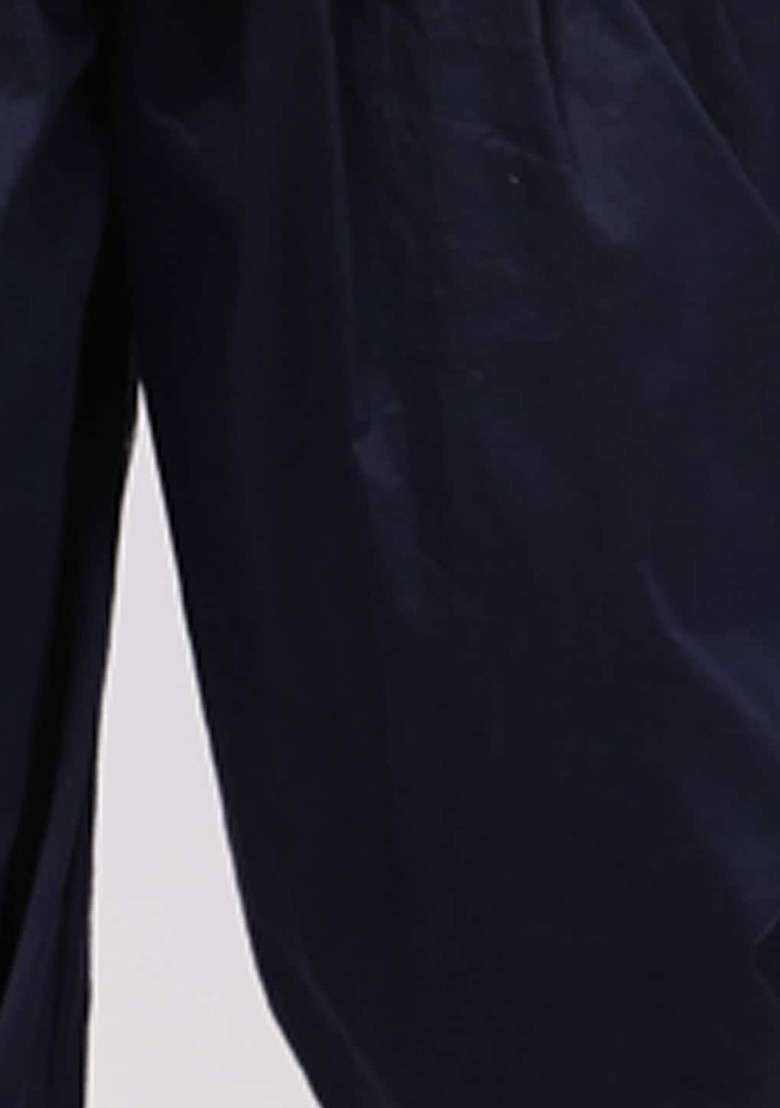 Navy Blue Embroidered Blended Kurta Dhoti Set For Boys - Indya