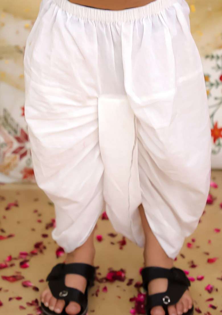 Pink Striped Blended Kurta Set For Boys - Indya