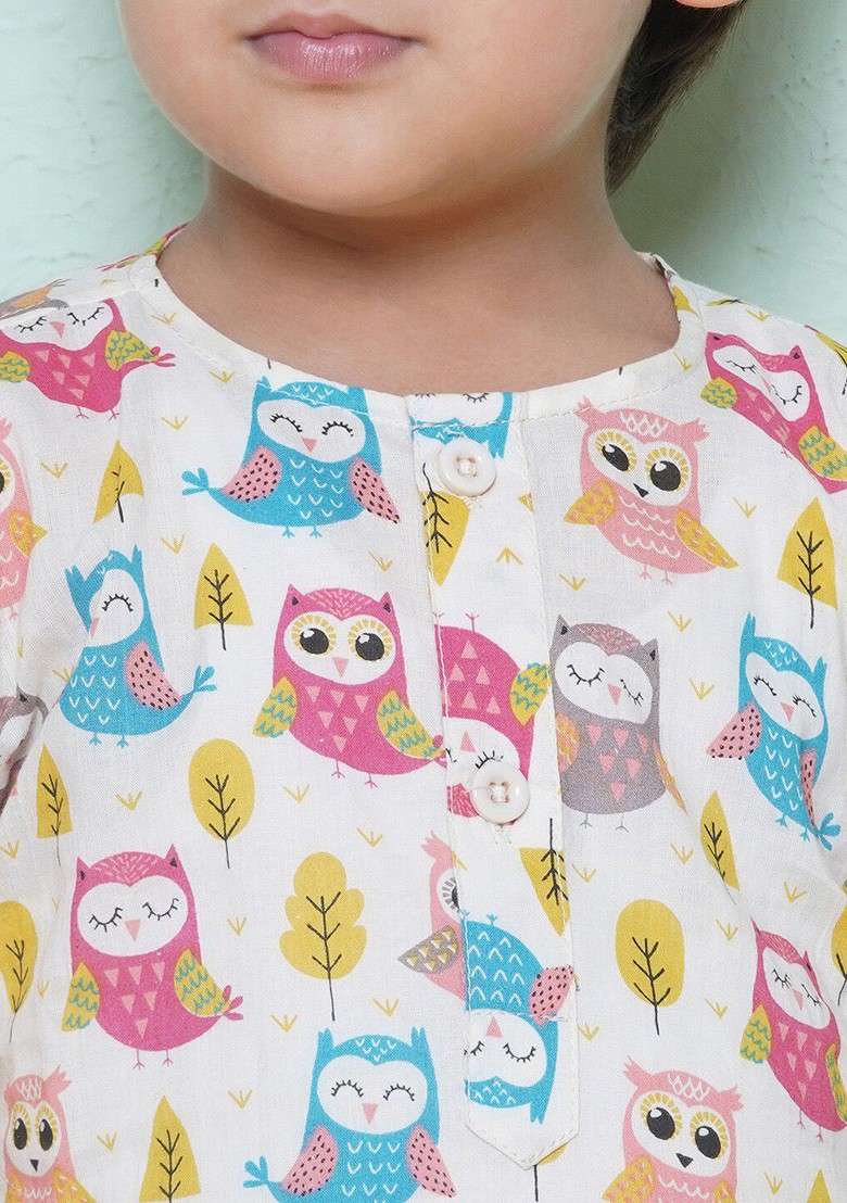 Teal Printed Cotton Kurta Dhoti Set For Boys - Indya