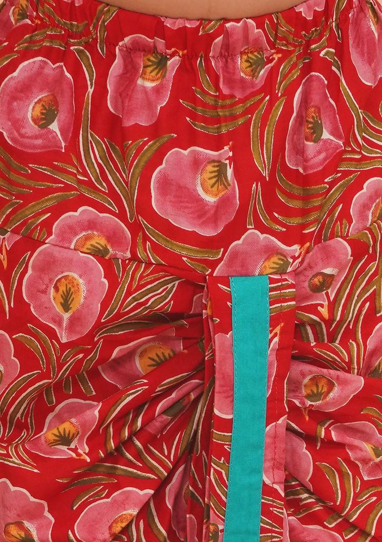 Blue Embroidered Cotton Kurta Dhoti Set For Boys - Indya