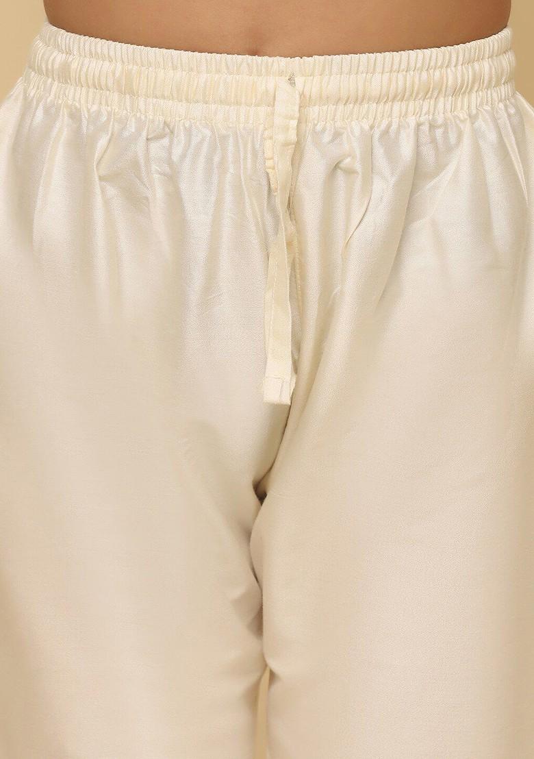 Navy Blue Embroidered Blended Kurta Set For Boys - Indya