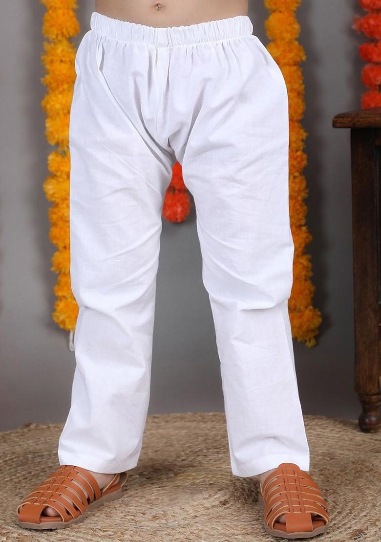 Green Embroidered Cotton Kurta Set For Boys - Indya