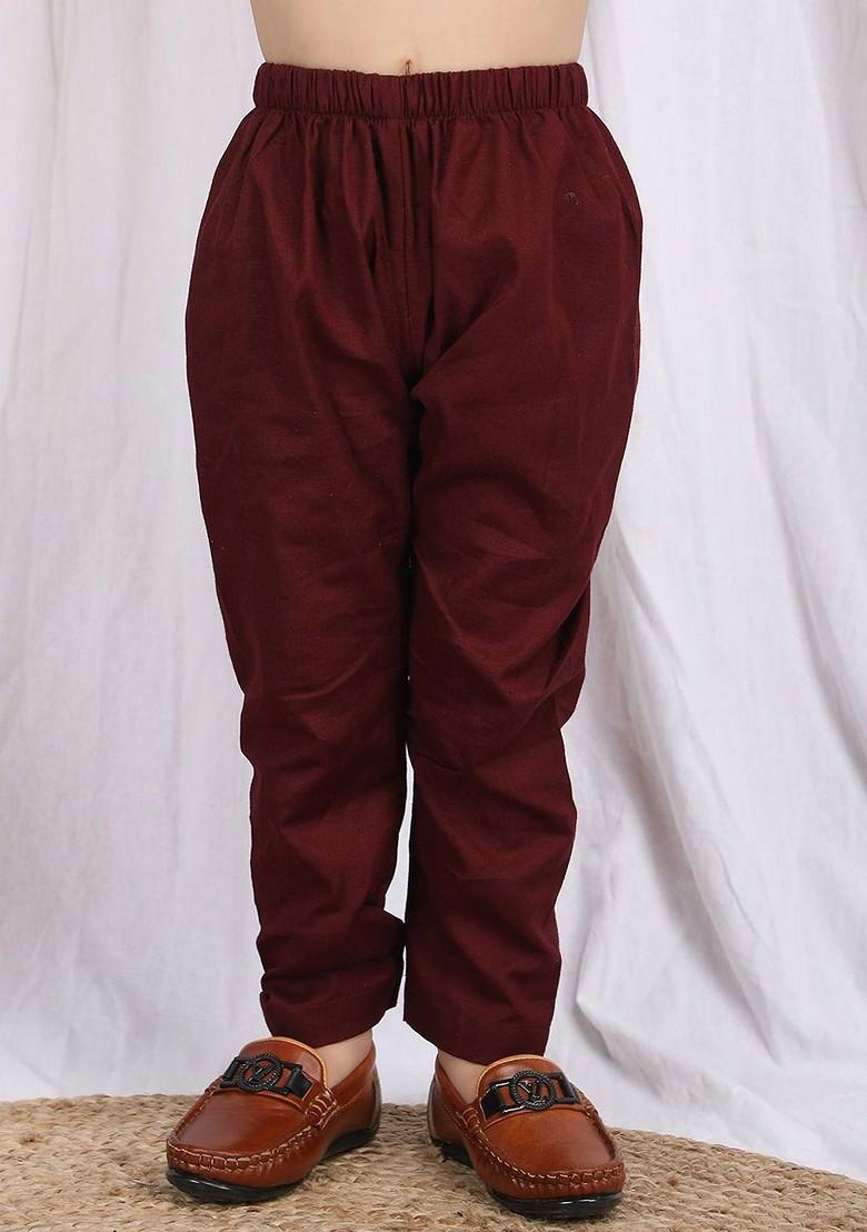 Off White Embroidered Cotton Kurta Set For Boys - Indya