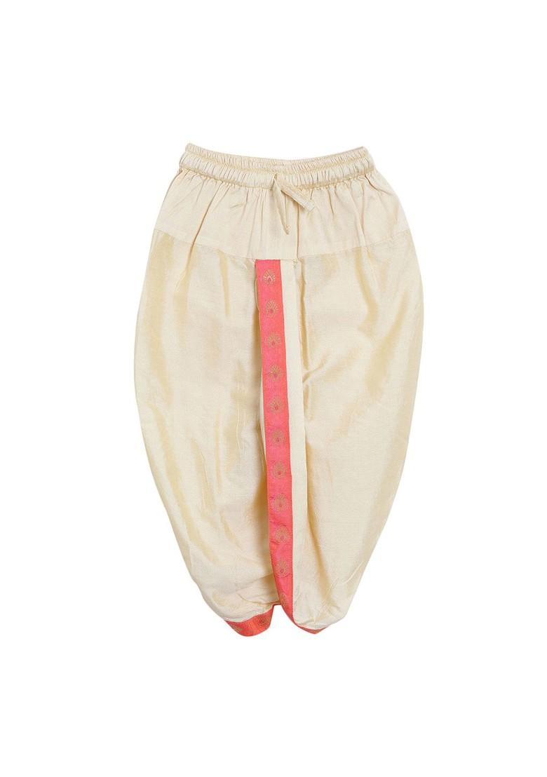 Pink Floral Cotton Kurta Dhoti Set For Boys - Indya