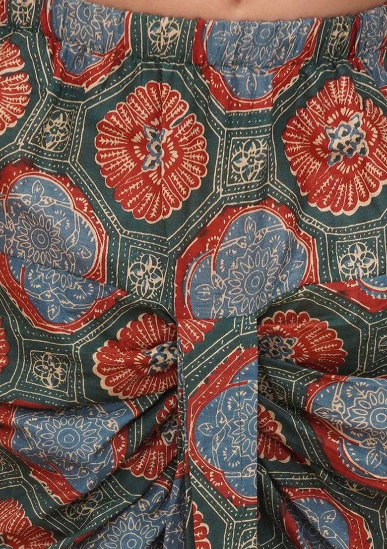 Green Striped Cotton Kurta Set For Boys - Indya