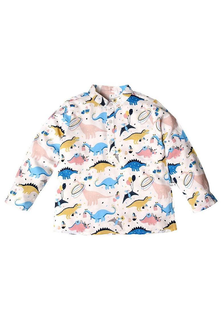 Blue Printed Blended Kurta Dhoti Set For Boys - Indya