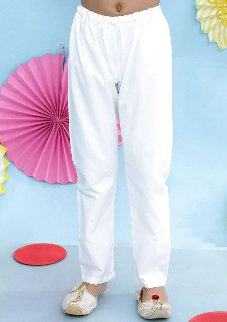 Orange Woven Design Cotton Kurta Set For Boys - Indya