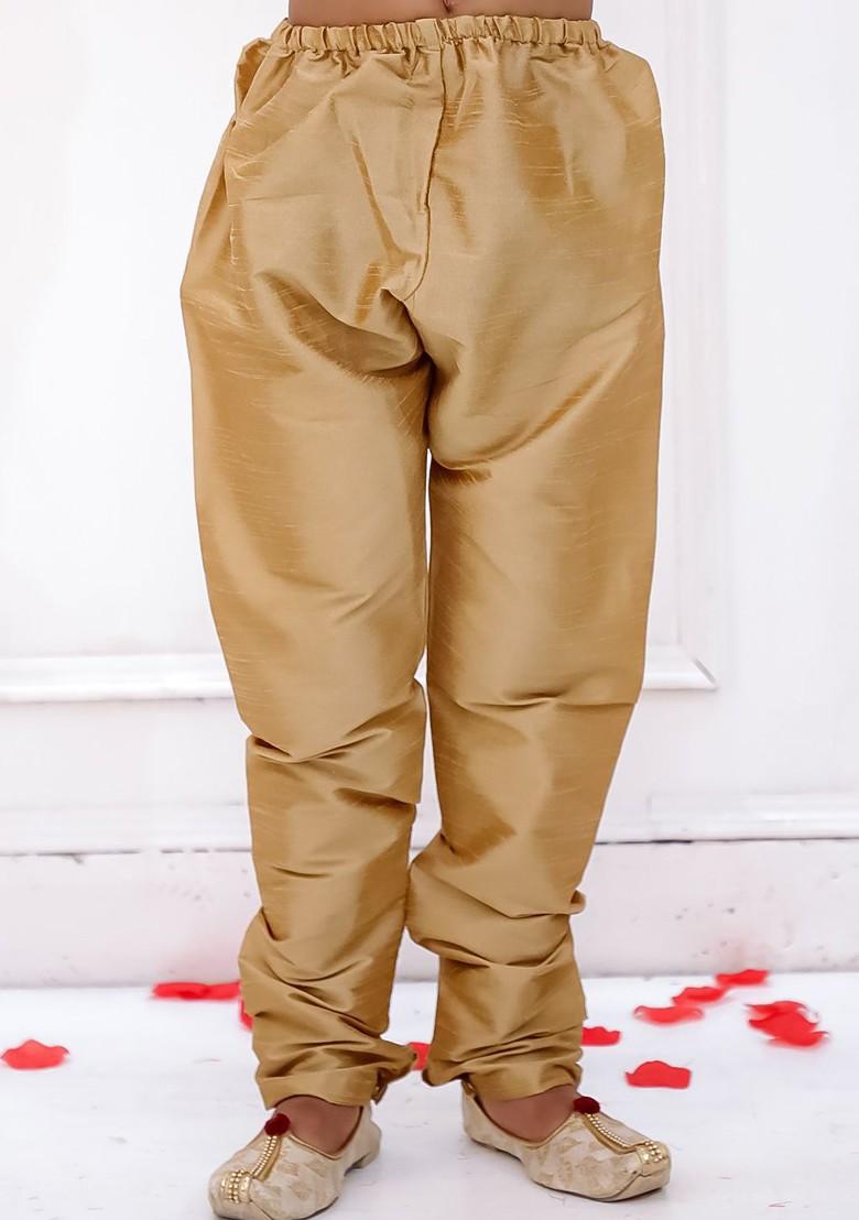 Maroon Self Design Blended Kurta Set For Boys - Indya