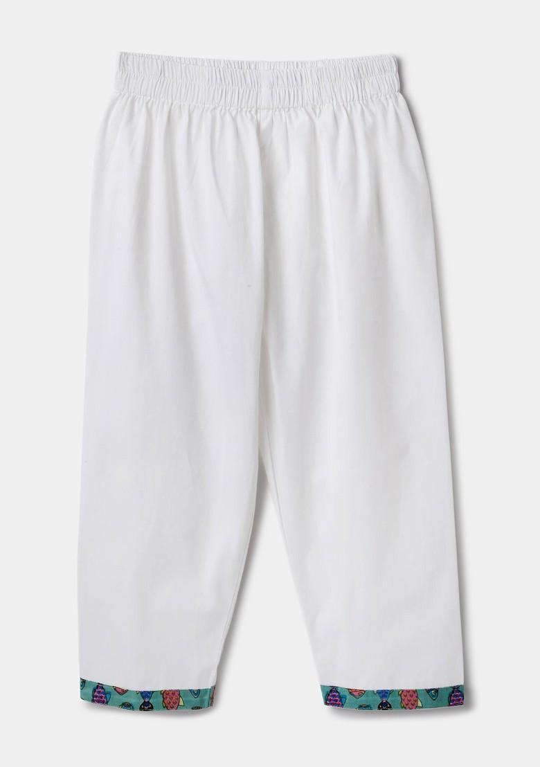 Green Printed Cotton Kurta Set For Boys - Indya