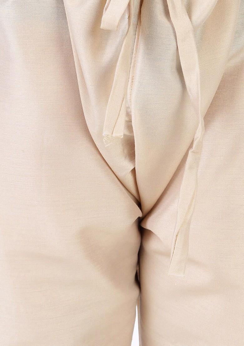 Beige Printed Cotton Kurta Set For Boys - Indya