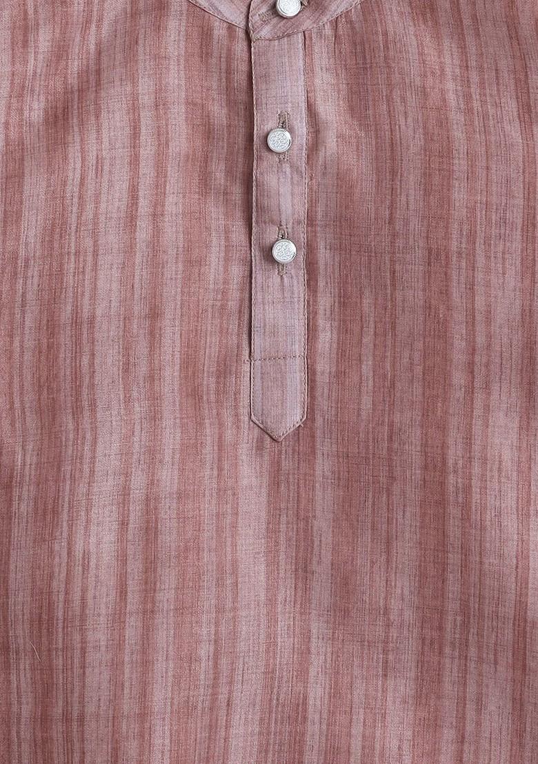 Maroon Woven Design Cotton Kurta Set For Boys - Indya