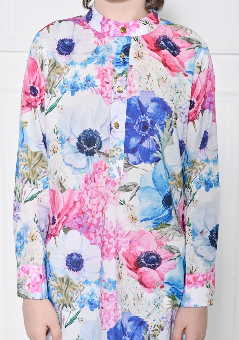 White Printed Cotton Kurta Set For Boys - Indya