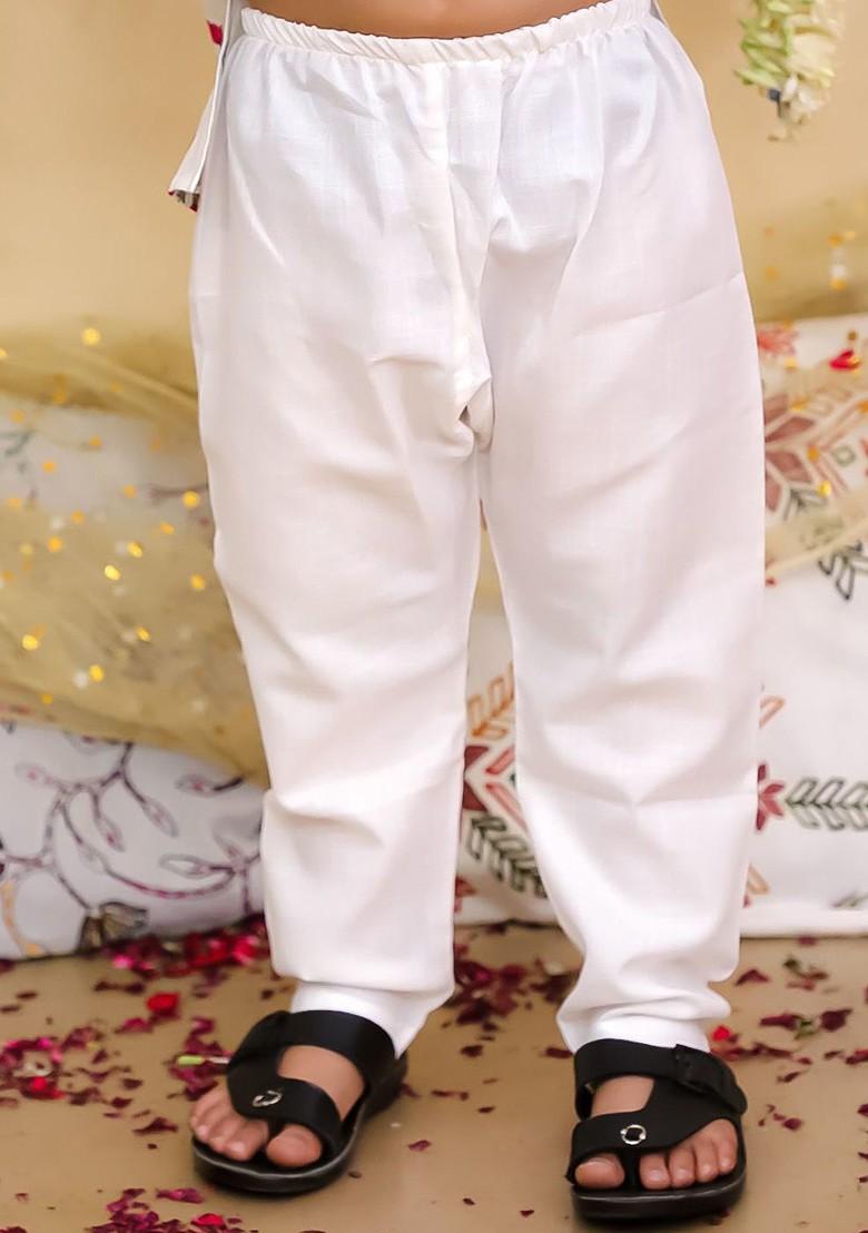 Maroon Printed Blended Kurta Set For Boys - Indya