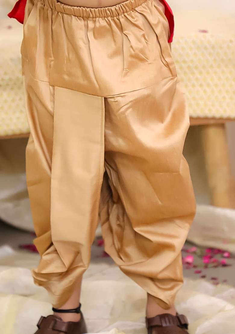 Purple Embroidered Blended Kurta Dhoti Set For Boys - Indya