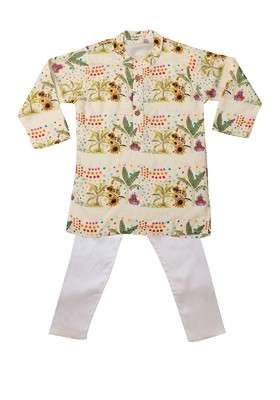 Multi Printed Blended Kurta Set For Boys