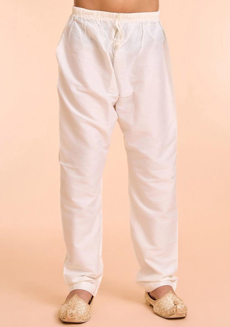 Blue Embroidered Blended Kurta Set For Boys - Indya