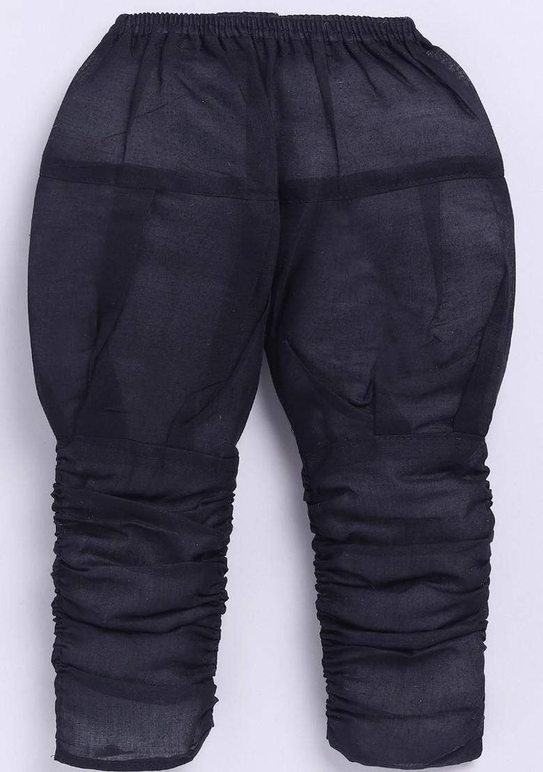 Black Embroidered Blended Kurta Set For Boys - Indya