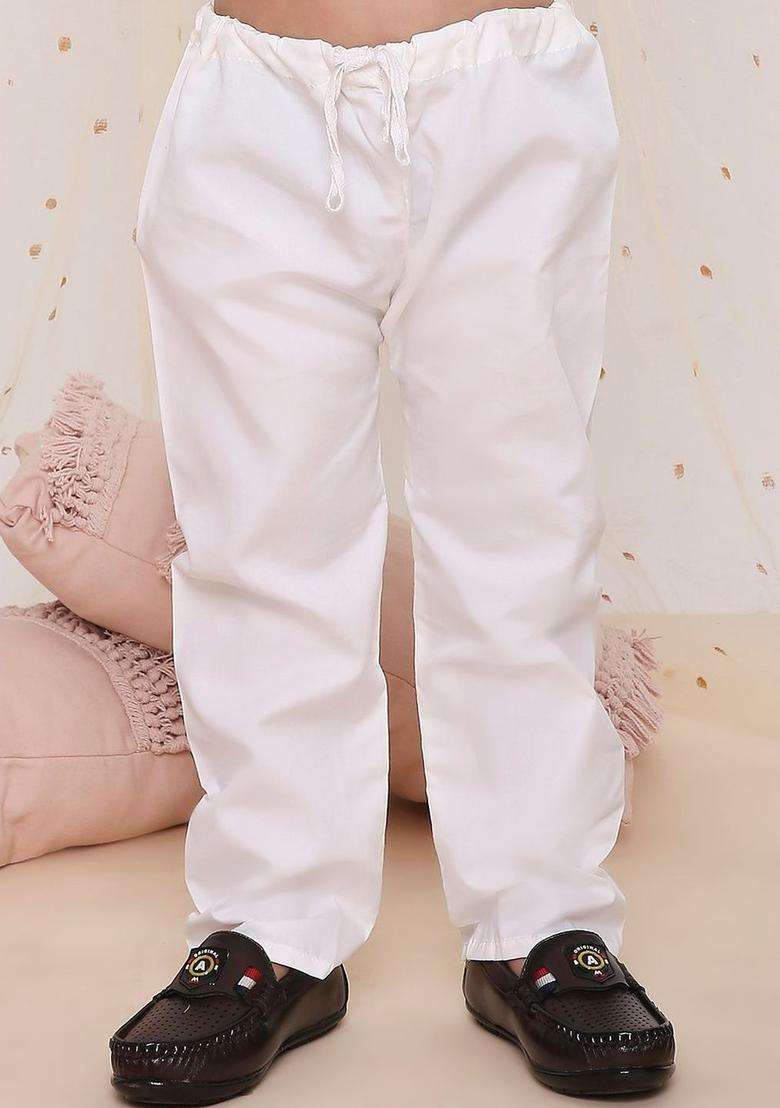 Peach Woven Design Silk Kurta Set For Boys - Indya