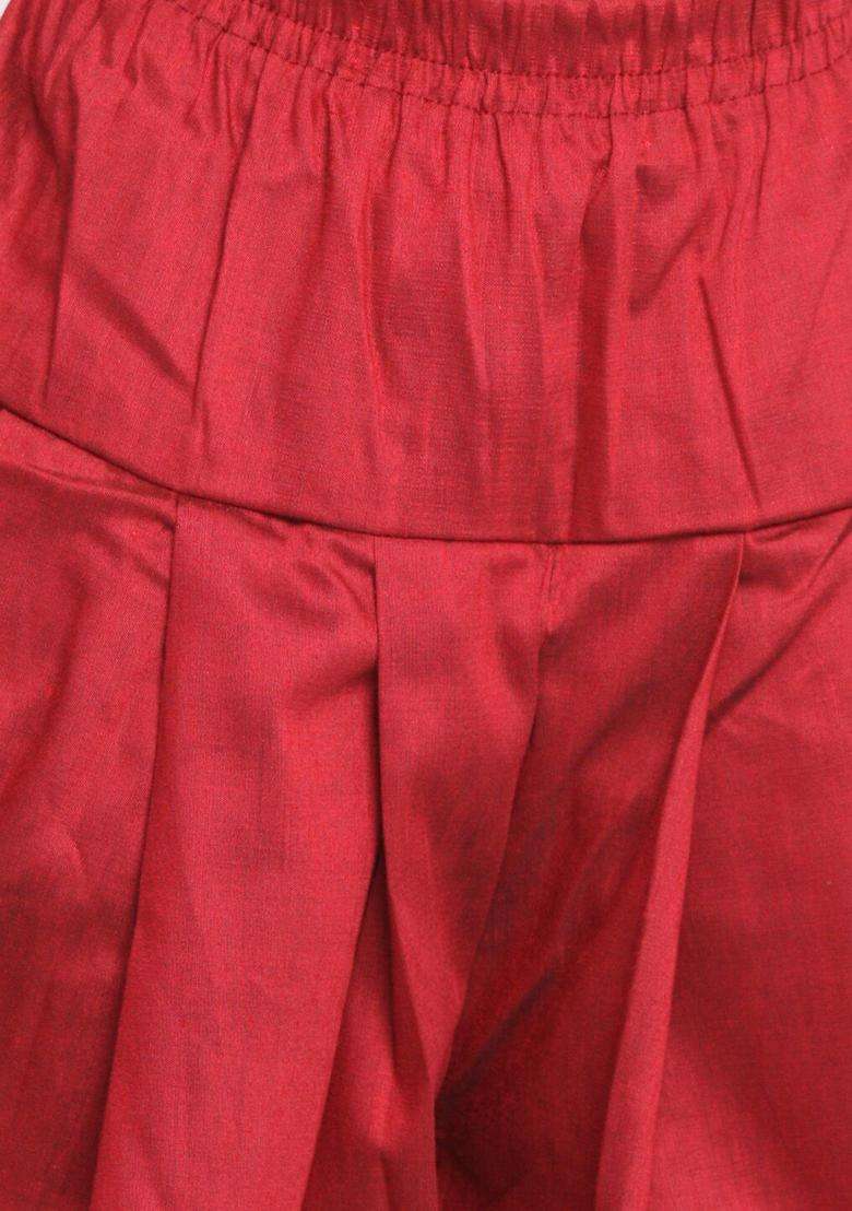 Rose Gold Solid Silk Kurta Set For Boys - Indya
