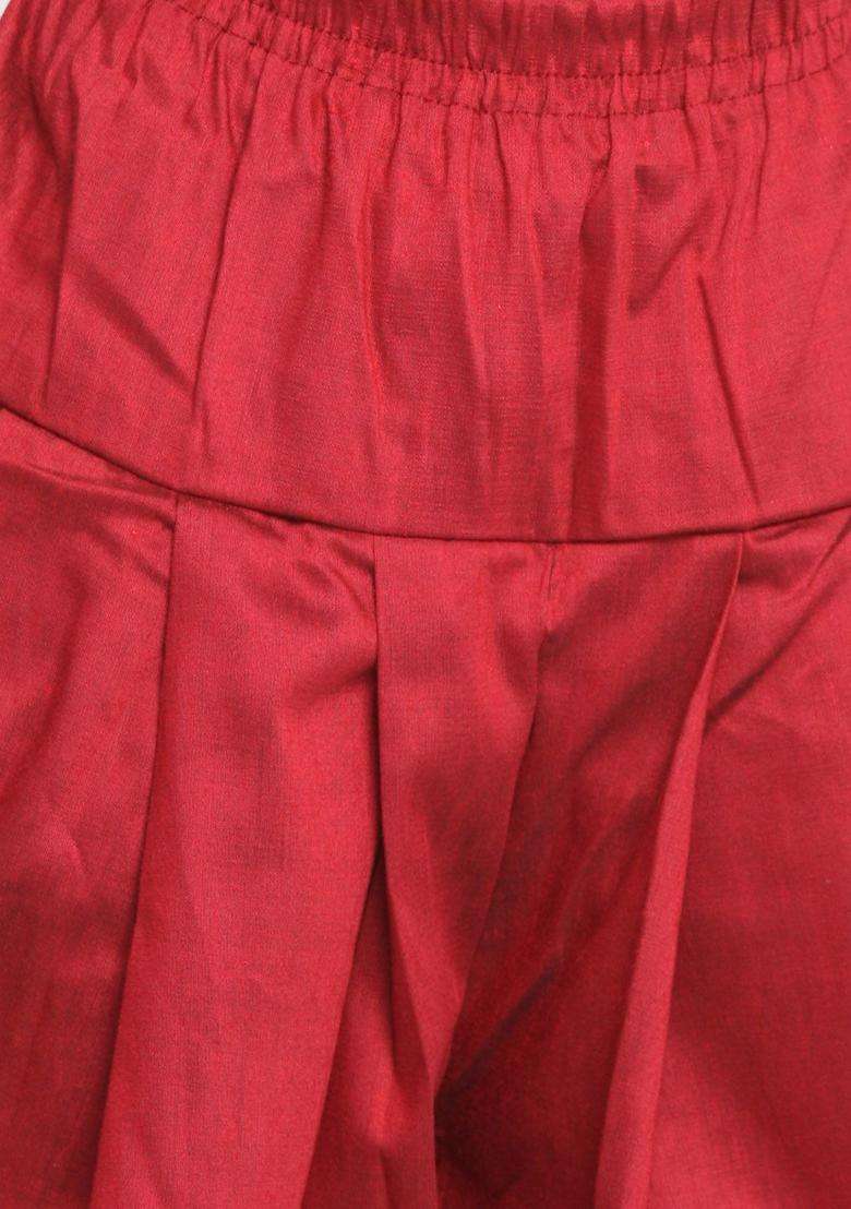 Gold Self Design Silk Kurta Set For Boys - Indya