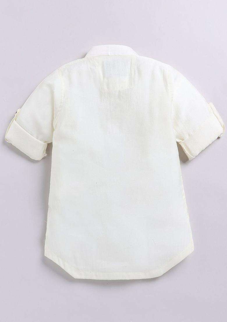 Brown Solid Silk Kurta Set For Boys - Indya