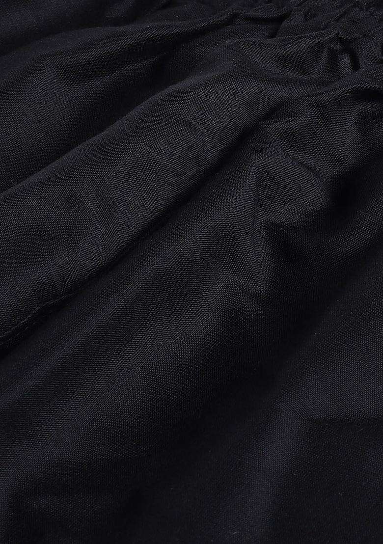 Black Embroidered Georgette Kurta Set For Boys - Indya