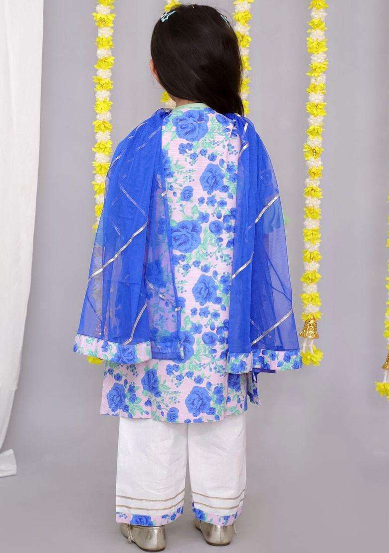 Multi Printed Cotton Kurta Set For Boys - Indya