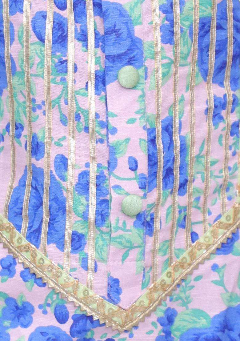 Multi Printed Cotton Kurta Set For Boys - Indya