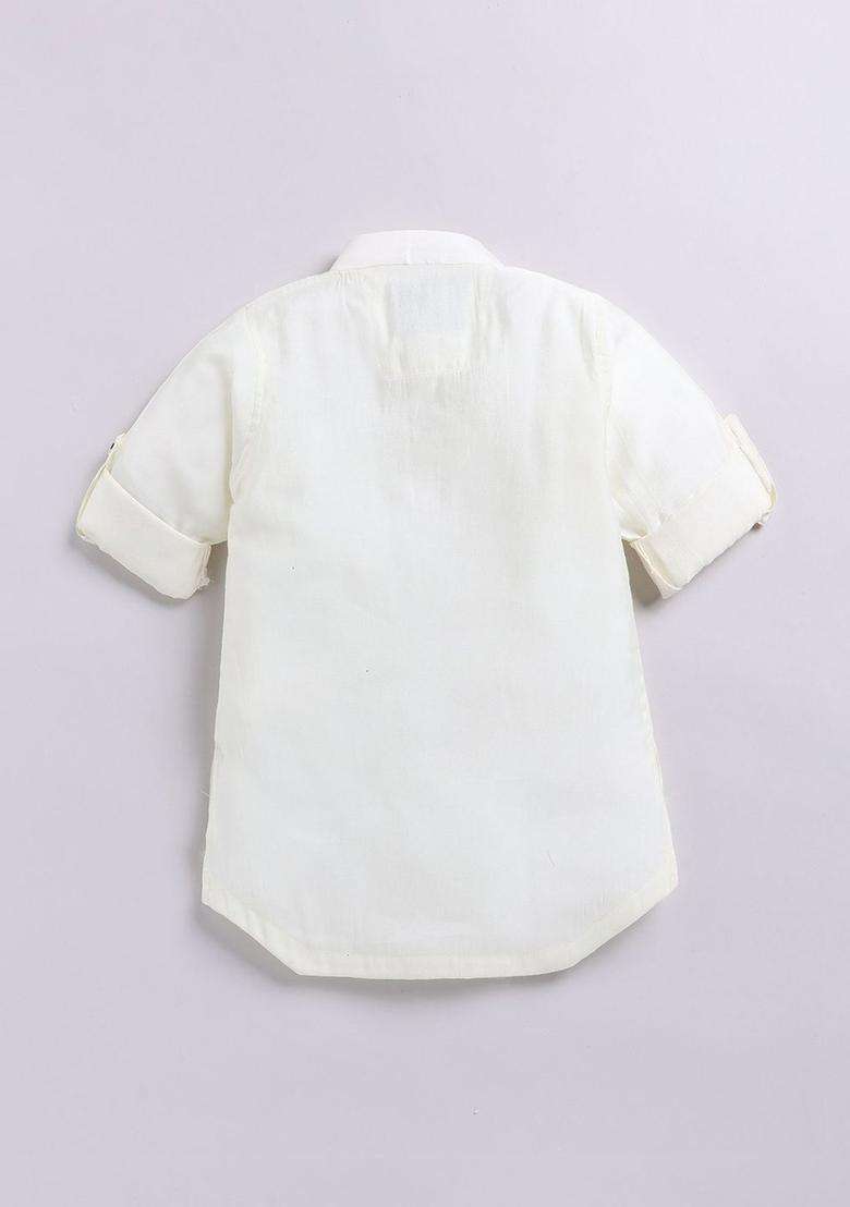 Brown Solid Silk Kurta Set For Boys - Indya