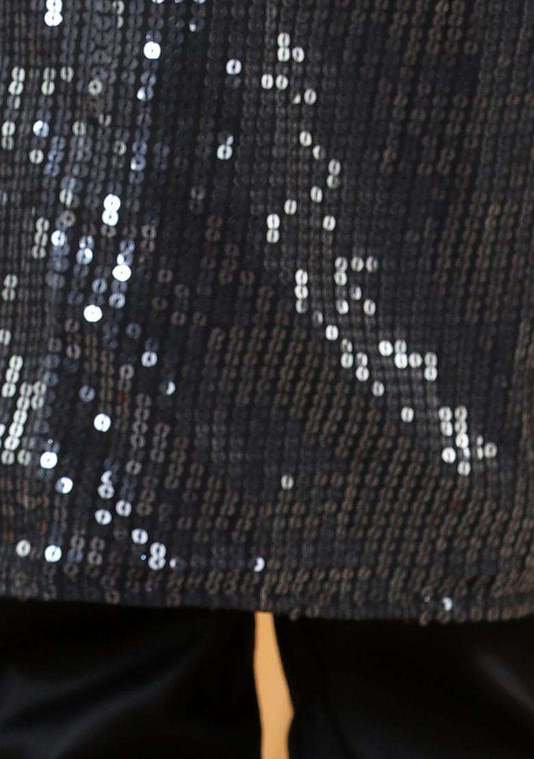 Black Embroidered Polyester Kurta Set For Boys - Indya