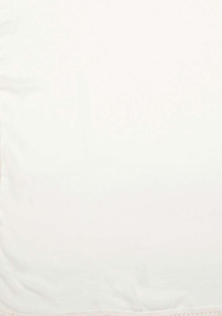 Off White Solid Dupatta - Indya