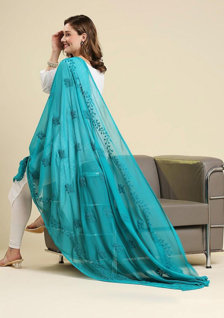Embroidered Chiffon Dupatta