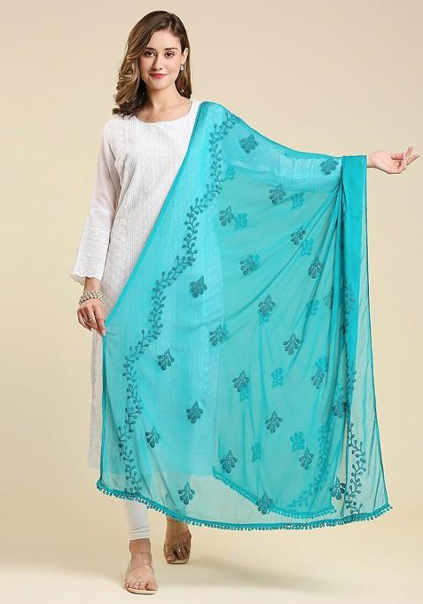 Embroidered Chiffon Dupatta