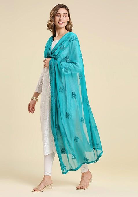 Embroidered Chiffon Dupatta