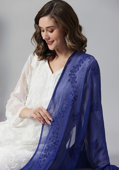 Embroidered Chiffon Dupatta